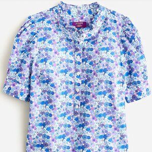 NWOT J.Crew Puff-Sleeve Button-Front Shirt in Liberty Arrow Floral Fabric 3X